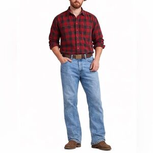 Vintage Structure Denim Relaxed Bootcut Jeans Men's 36x30 100% Cotton Blue Wash